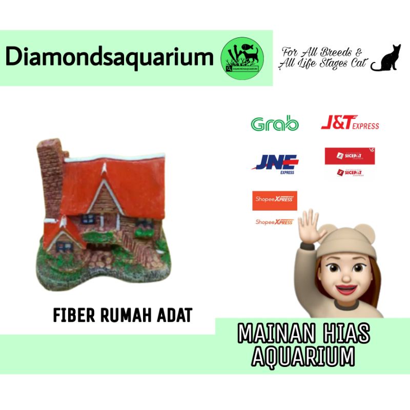 MAINAN HIAS AQUARIUM FIBER RUMAH ADAT