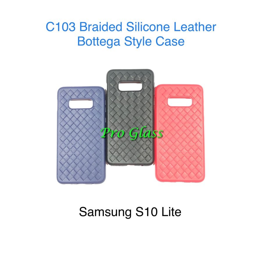 C103 Samsung S10 S10 Plus S10 LITE Premium Braided Leather Style Case / Kulit Anyam