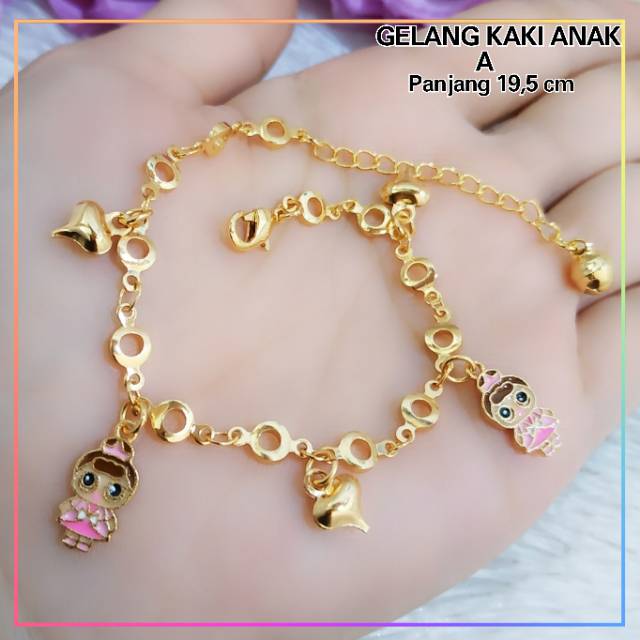 Gelang xuping gelang kaki anak karakter lapis emas gold G145