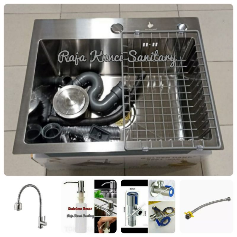 Kitchen Sink 5040 ONAN Golden Hand/Paket Lengkap Kitchen Sink ONAN Golden Hand Stainless Stell/Bak Cuci Piring 5040 Stainless