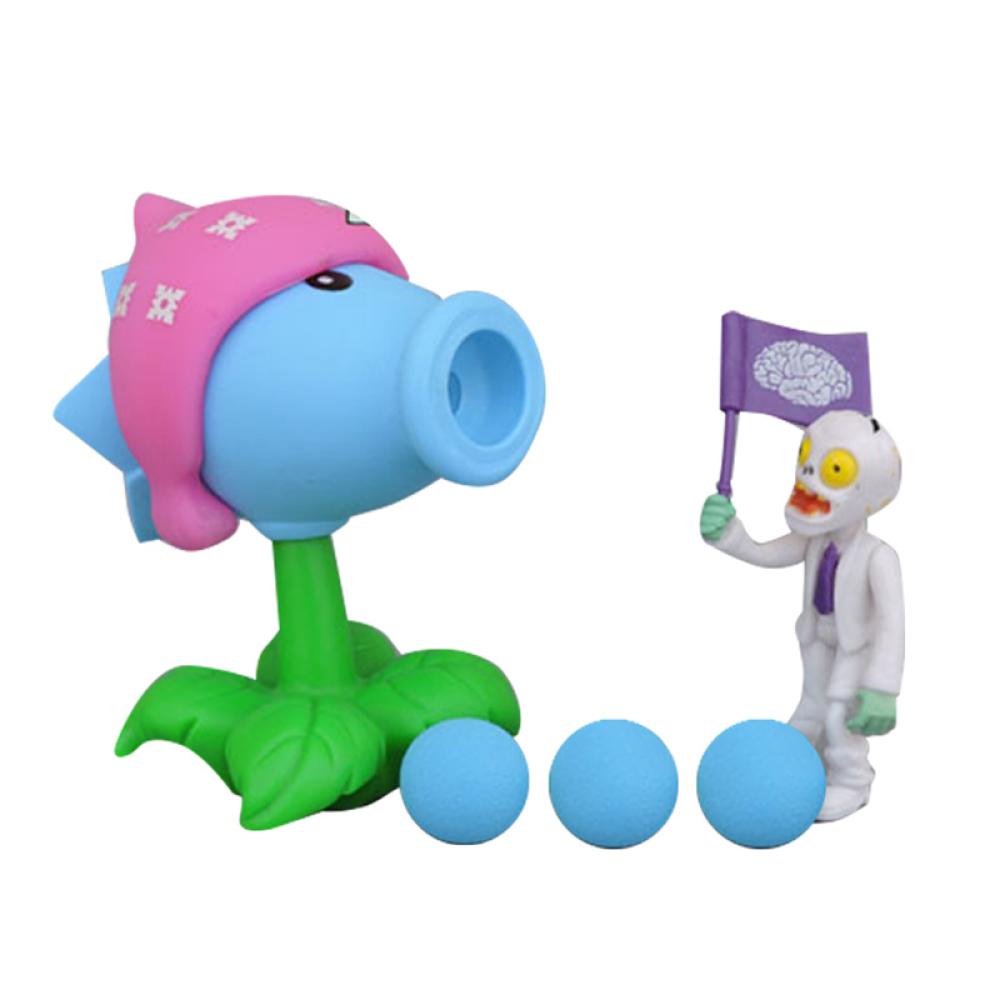 Timekey Mainan Action Figure PVZ Plant vs Zombies Peashooter Bahan PVC Untuk Hadiah Ulang Tahun T6U4