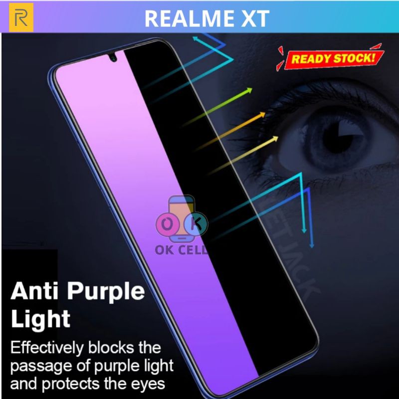 Tempered Glass Anti Blue Light Realme XT - TG Anti Gores Radiasi Ray Realmi XT Screen Protector