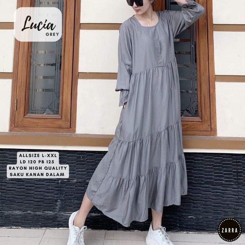 (BISA COD) LUCIA GAMIS WANITA TERBARU ORIGINAL PRODUK BY ZARRA