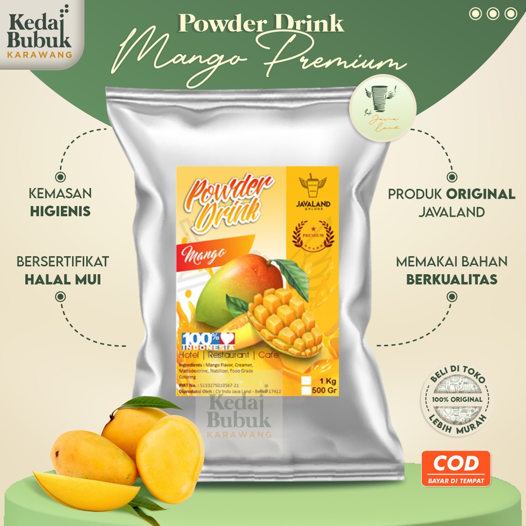 

Javaland Bubuk Minuman Rasa 1Kg Serbuk Powder Drink Mango Aneka Rasa Kekinian Premium