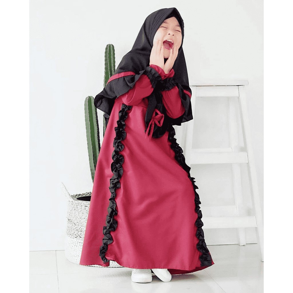 [TERBARU] BISA COD Chacha Kids Khimar /Baju Gamis Anak /2-10 TAHUN ADA SIZE / Baju Muslim Anak