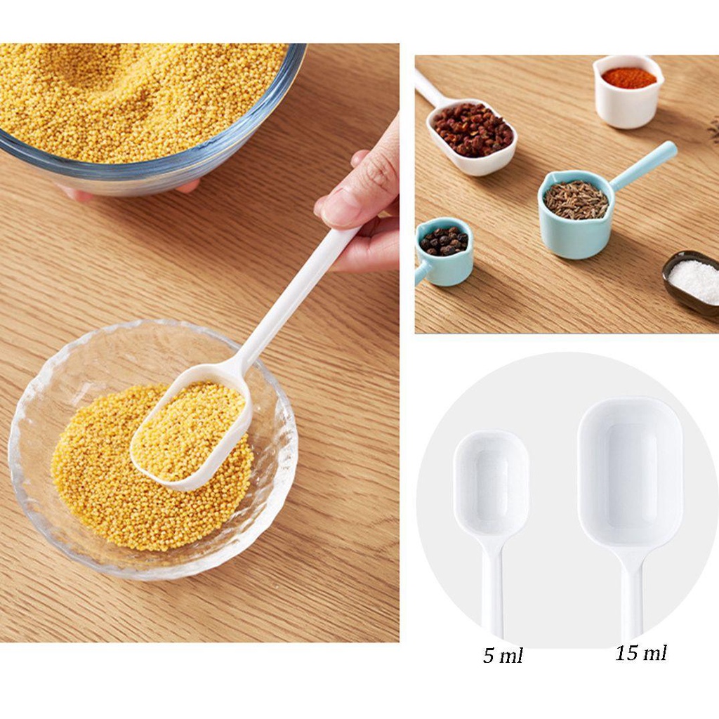 [Elegan] Sendok Takar 15ml Dan 5ml Multi Fungsi Reusable Baking Tools Food Grade Untuk Gula, Susu Bubuk Sendok Teh