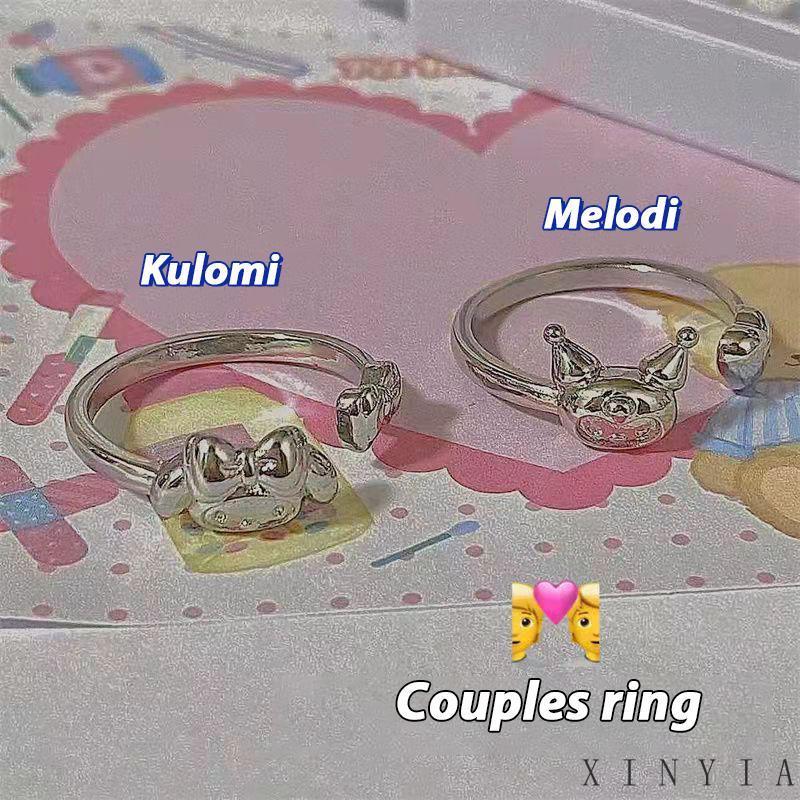 Cincin Model Terbuka Desain Kartun Melody Kuromi Untuk Hadiah Ulang Tahun / Hari Valentine