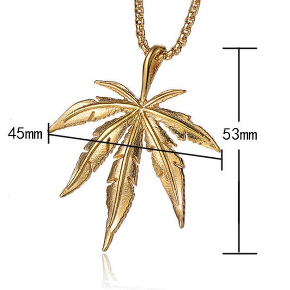 Kalung Pria Daun Maple Baja Titanium Rock Casting stainless steel leaf pendant Aksesoris Liontin Pria