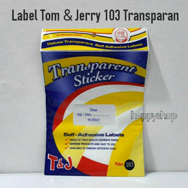 

Label Tom & Jerry 103 Transparan