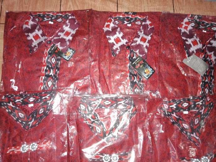 Couple Batik Seragam Kantor Motif Seno Biru 2197
