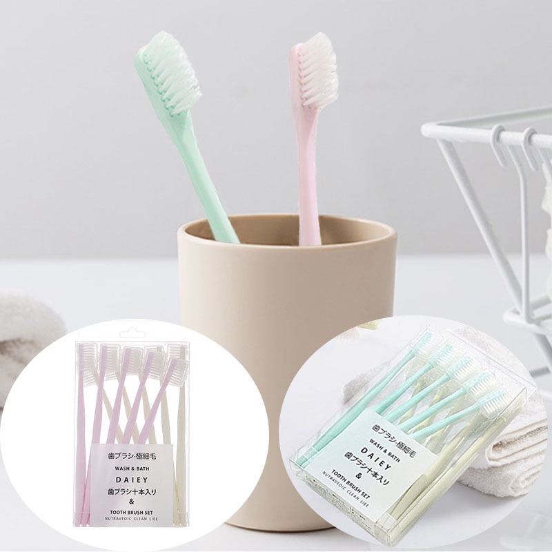 Sikat Gigi Bulu Lembut *Sikat Gigi Macaron * Tooth Brush Set * Isi 10pcs