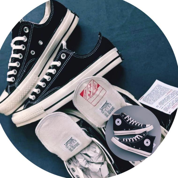 tna17 SEPATU CONVERSE 70S ORIGINAL 100% PREMIUM LOW & HIGH BLACK SEPATU PRIA & WANITA ,.,.,.,.,.,