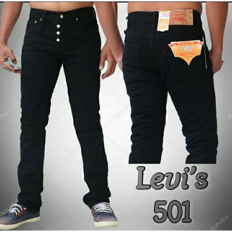 CELANA PANJANG PRIA 501 HITAM ORIGINAL