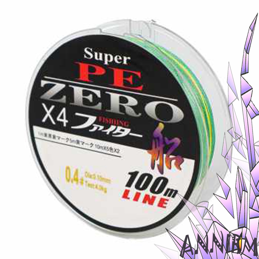 Senar Benang Tali Pancing Laut Sungai Super PE 4 Serat Braided Line 100 Meter Fleksibel Anti-kusut A