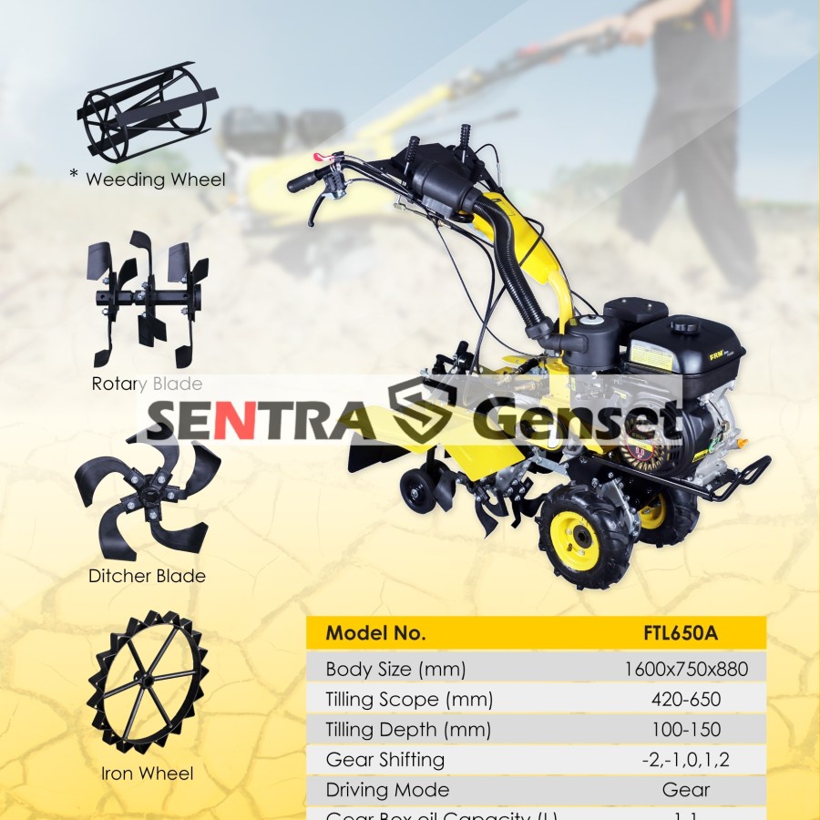 mesin traktor bajak sawah Firman FTL650A