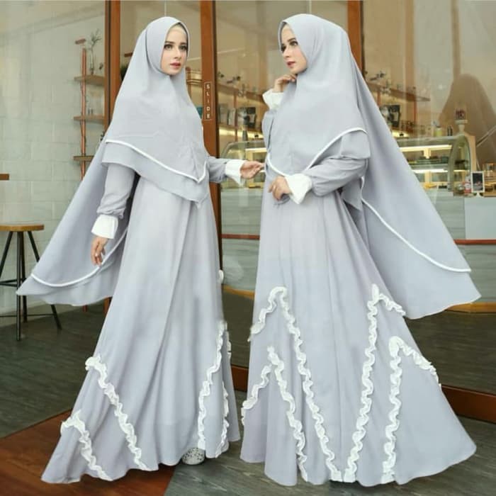 REALPICT SET GAMIS SYARI BAJU MUSLIMAH PESTA MEWAH CANTIK TILE BORDIR BROKAT 3D GLITTER JUMBO KHIMAR