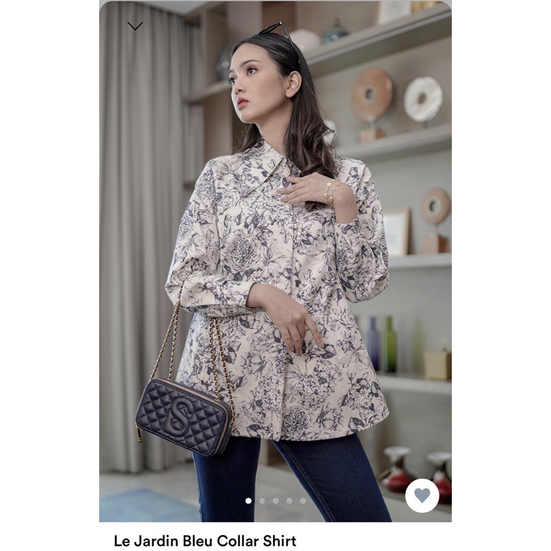 Le jardin Bleu collar shirt benang jarum