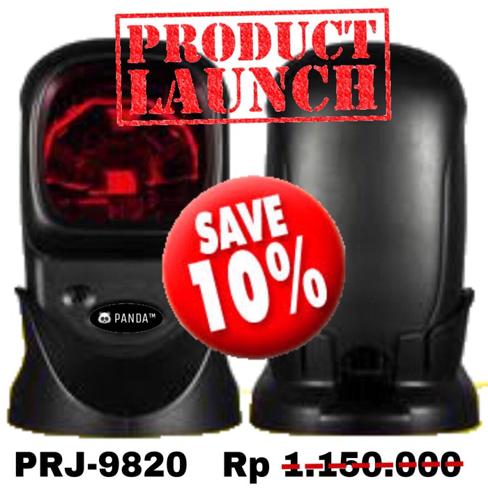 BARCODE SCANNER OMNI DIRECTIONAL1D PANDAPRJ-9820 LASER BARCODE SCANNER DUDUK USB