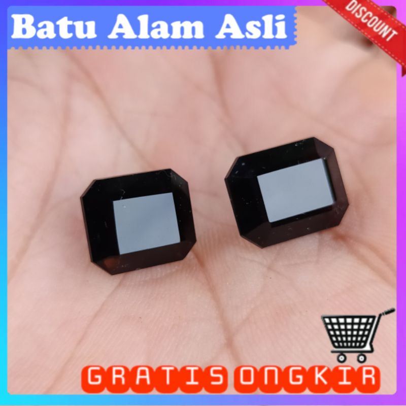 batu akik kecubung hitam pekat persegi natural alam bkn ruby jamrud pirus wulung katilayu bacan giok