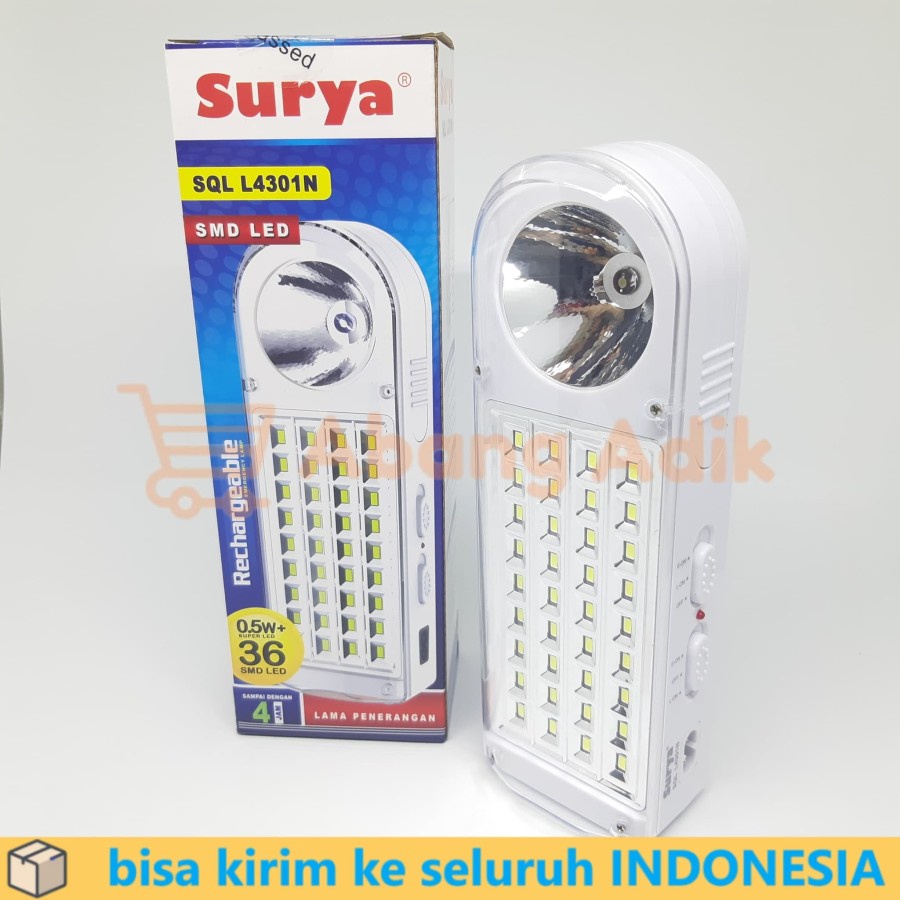 SURYA SQL L 4301 - Lampu LED Emergency - Lampu Darurat Rechargeble