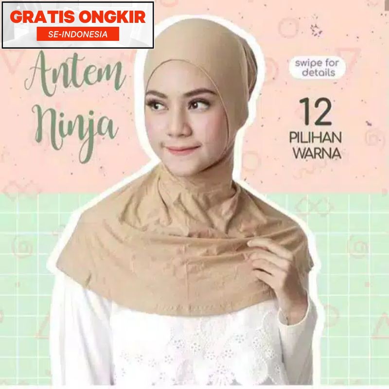 Ciput bandana kaos antem ninja resleting belakang Inner hijab Ciput rajut premium Ciput kaos premium
