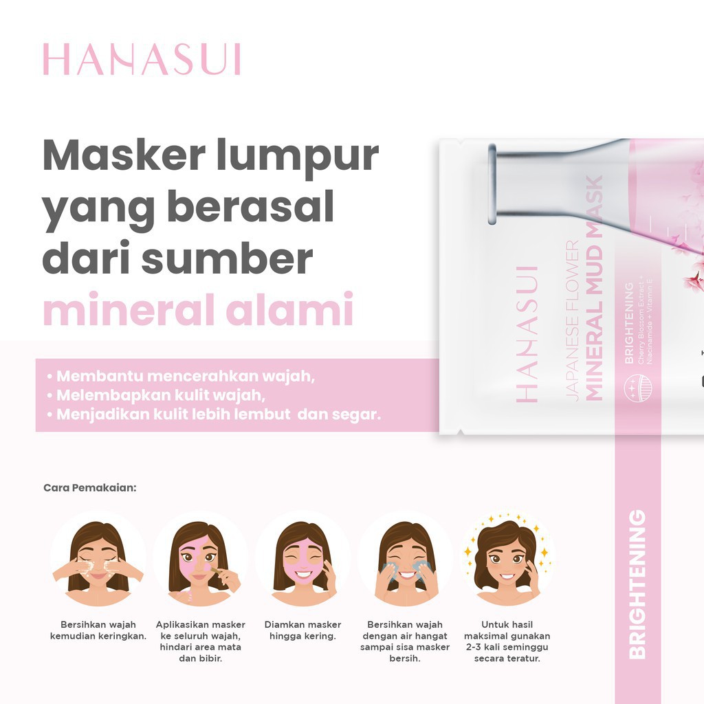 HANASUI MINERAL MUD MASK - JAPANESE FLOWER BRIGHTENING PORE PACK (✔️BPOM)