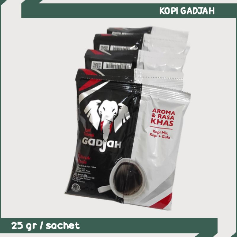 

Kopi Gadjah Kopi Tubruk Mix Kopi + Gula 10 sachet
