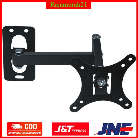 Promo Taffware Telescopic TV Bracket 1.8m Thick 100x100 Pitch for 10-26 Inch TV - 7RBV01BK