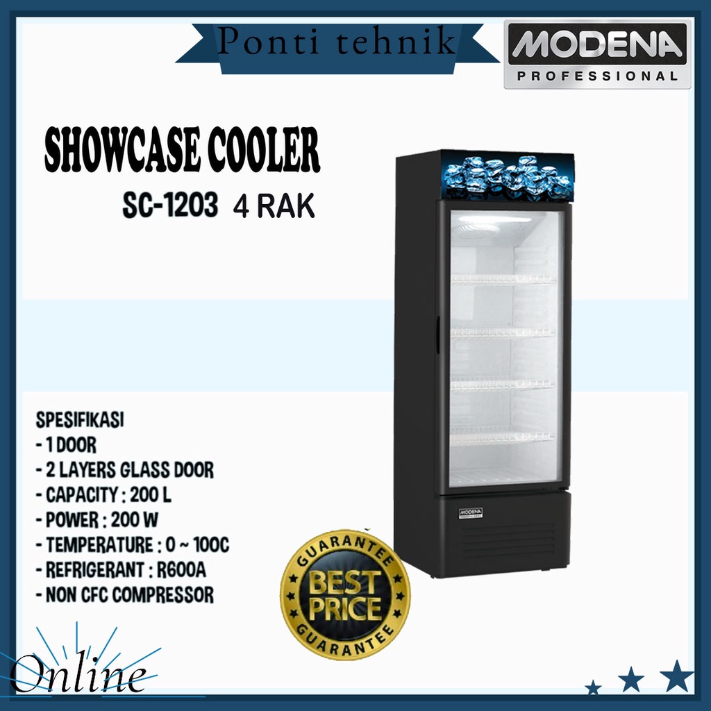 SHOWCASE COOLER MODENA SC-1203 4 RAK 200 Liter