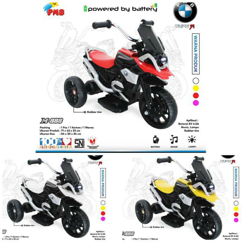 motor trail aki anak PMB M888