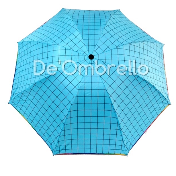 (472)Payung Lipat 4 Fancy Motif Kotak-Kotak Anti UV/Premium Umbrella