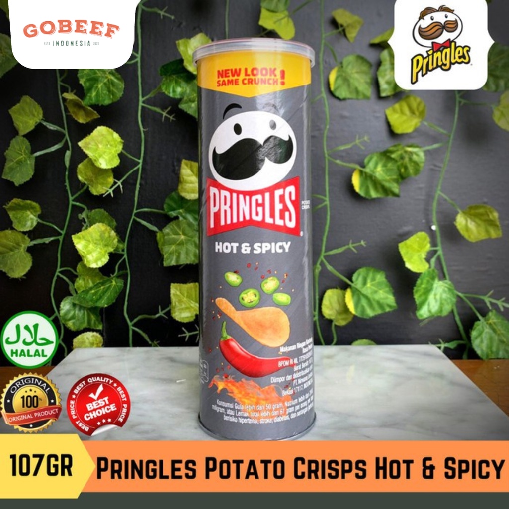 Jual Pringles Potato Crisps Chips Hot & Spicy / Keripik Kentang 107gr ...