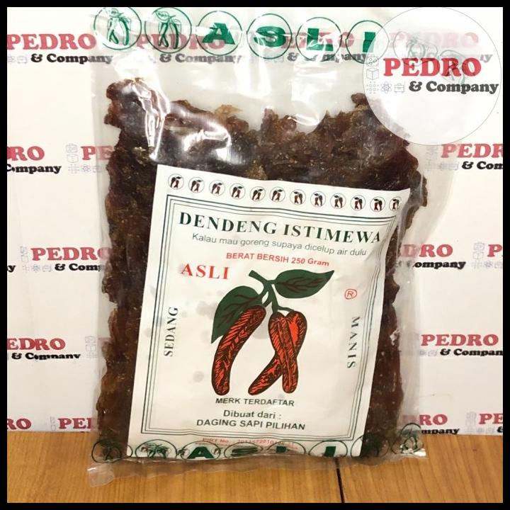 

Dendeng Sapi Istimewa Cap Cabe Sedang Manis 250 Gram - Beef Jerkey