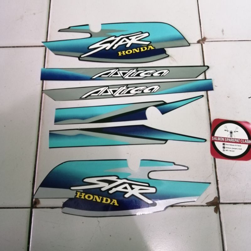 STRIPING STIKER LIS BODY ASTREA STAR 1996 SET WARNA Biru langit
