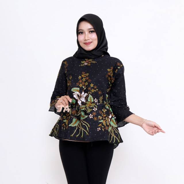 ATASAN BATIK WANITA BLOUSE BATIK MOTIF ETNIK SOGAN BATIK PEKALONGAN FASHION WANITA BATIK KERJA 12 12