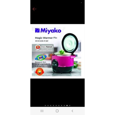   miyako   rice cooker   magic com mini miyako 3 in 1 mcm 606 a   b   0 6l