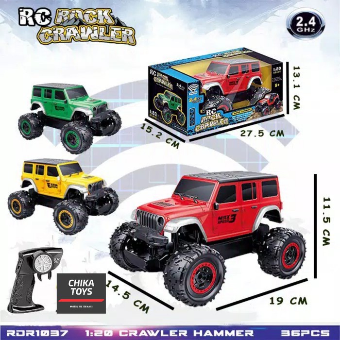 Mobil Remot Crawler Offroad Mainan RC Remote Kontrol Mobilan Rubicon