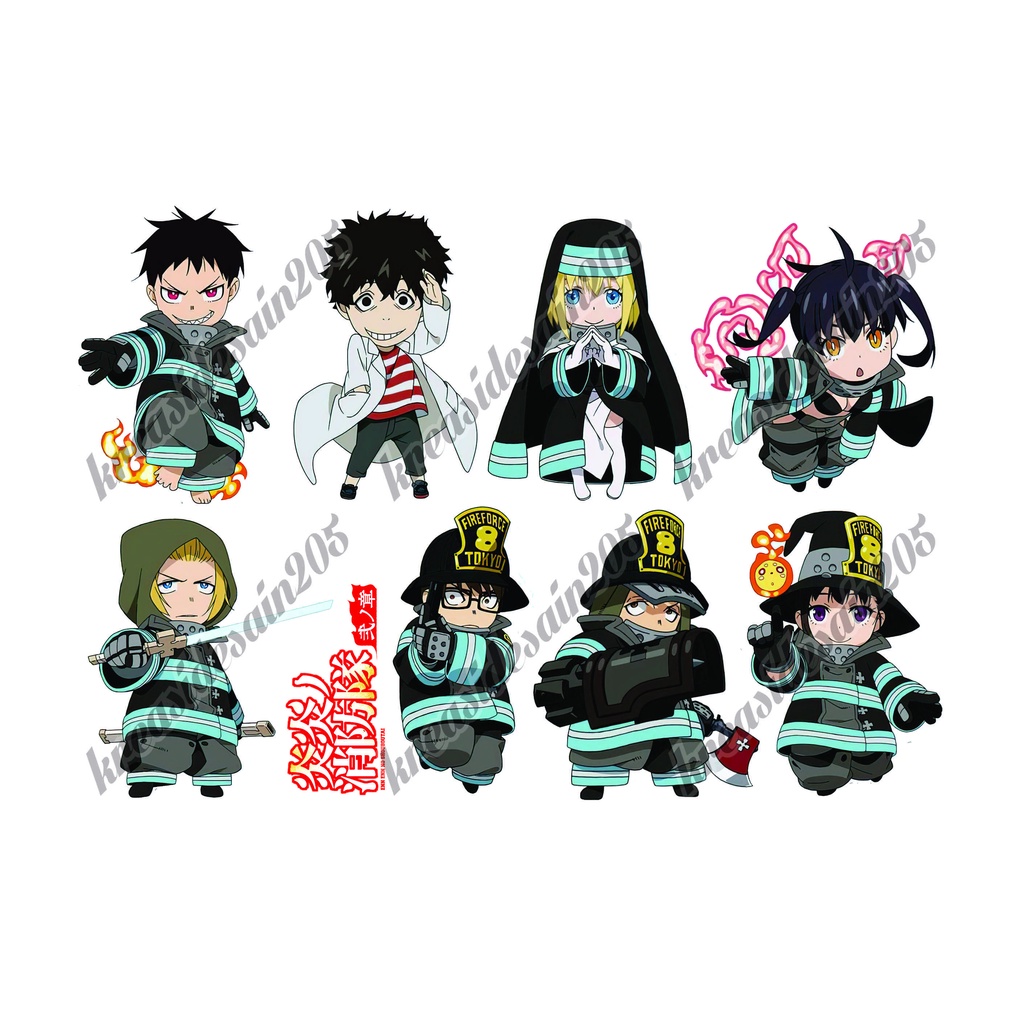 Enen no Shouboutai/fire force/ stiker anime/stiker laptop /stiker / chibi /stiker motor/stiker seped