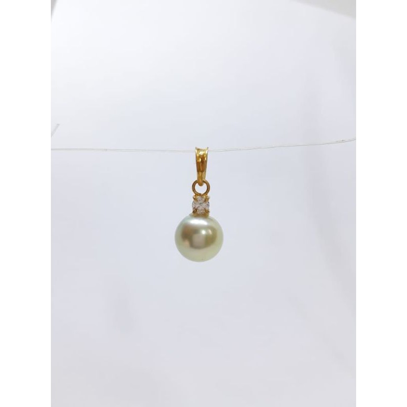 liontin emas 22 karat mutiara air laut asli lombok