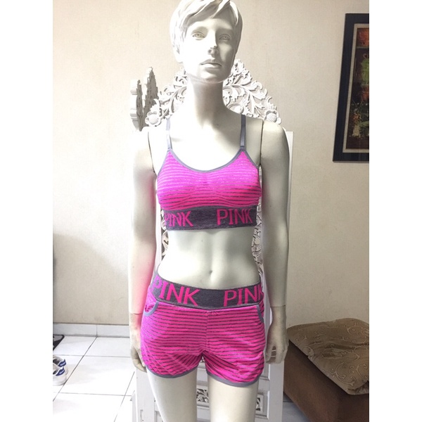 Stelan senam // Stelan Pink // Stelan Olahraga // Stelan BajuSenam Sexy // Baju Senam Pink // Stelan