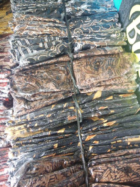 Kemeja Batik Pria Lengan Panjang Size M L Xl Xxl  Bswart Batik Hrb026 Kenongo Hem Panjang Padi Top1