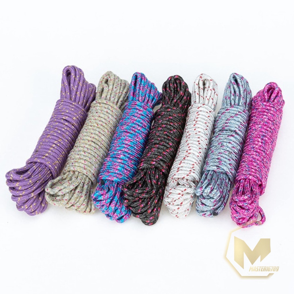 RT44 Tali Jemuran Baju tambang tali kemah camping ikat barang bahan nylon nilon anti slip ukuran 10 meter MA2454