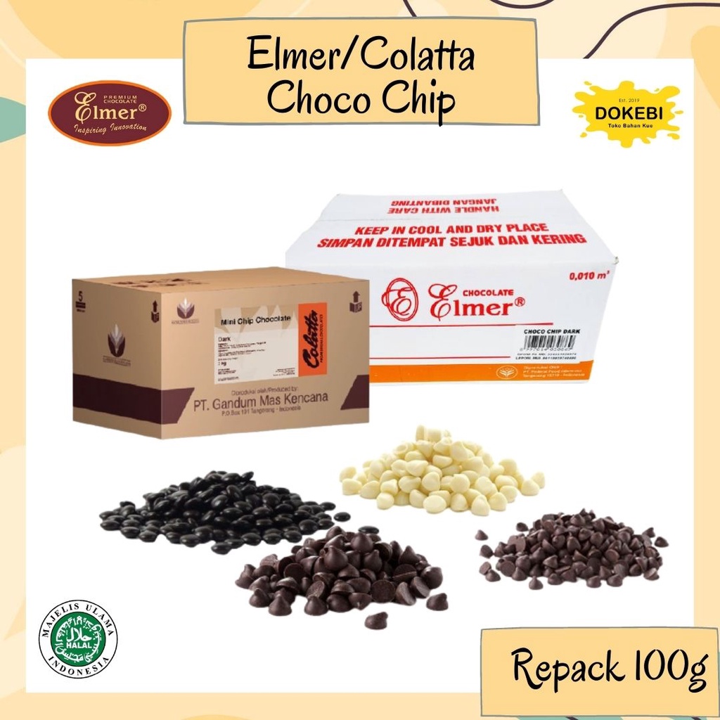 

CHOCOCHIPS DARK ELMER 100GR - COKLAT CHIP - CONE CHOCO CHIPS CHOCOLATE CHIP - COKLAT KERUCUT MINI