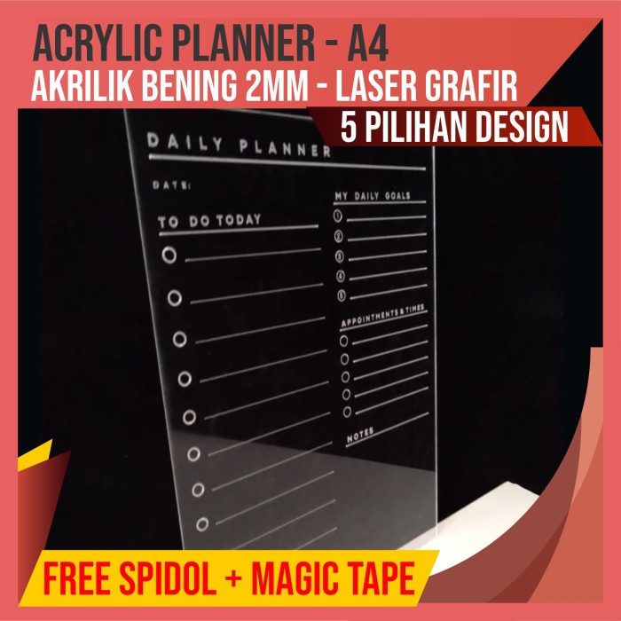 

[RESTOCK] ACRYLIC PLANNER - A4 - Daily Planner