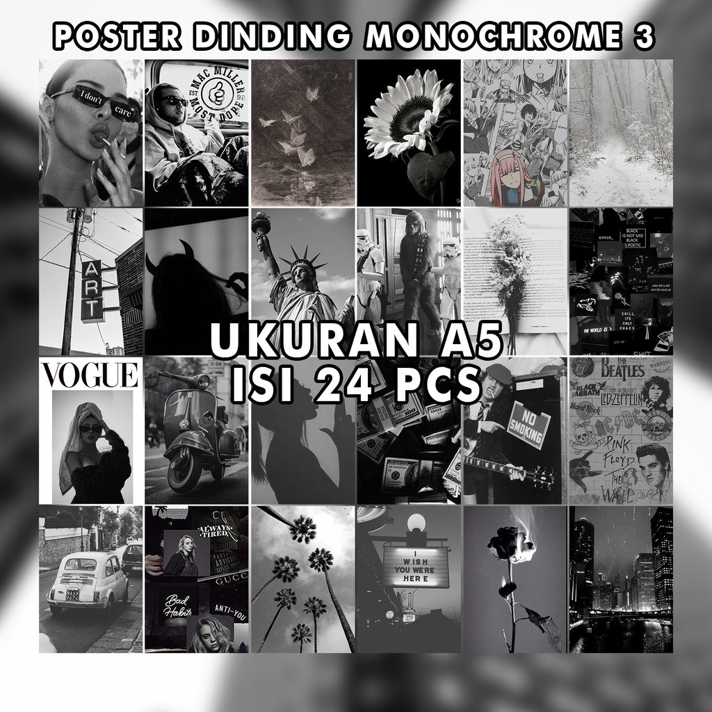 POSTER DINDING AESTHETIC BLACK 3
