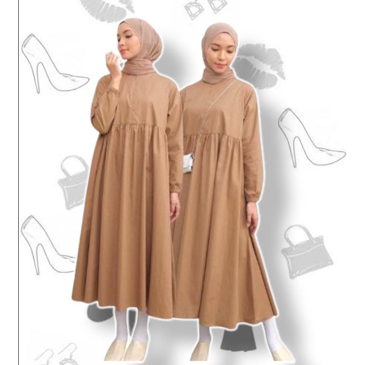 SHAKILLA MIDI DRESS LINEN / DRESS LINEN WANITA / MIDI DRESS LINEN