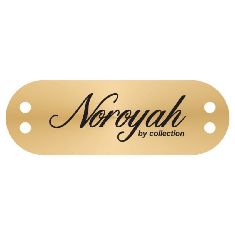 

label akrilik Noroyah, Zulfa, dan Aulia by Collection ukuran 3*1 cm gold 150 pcs tulisan hitam