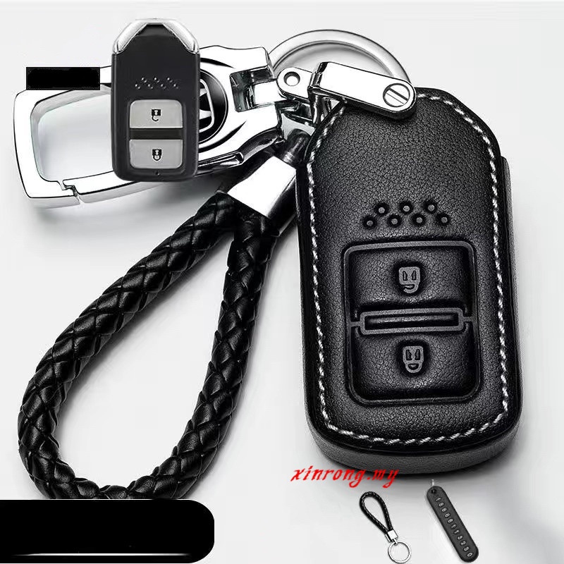 Casing Kunci Mobil Keyless Bahan Kulit Untuk Honda Jazz / HRV / CRV / BRV 2014-2021