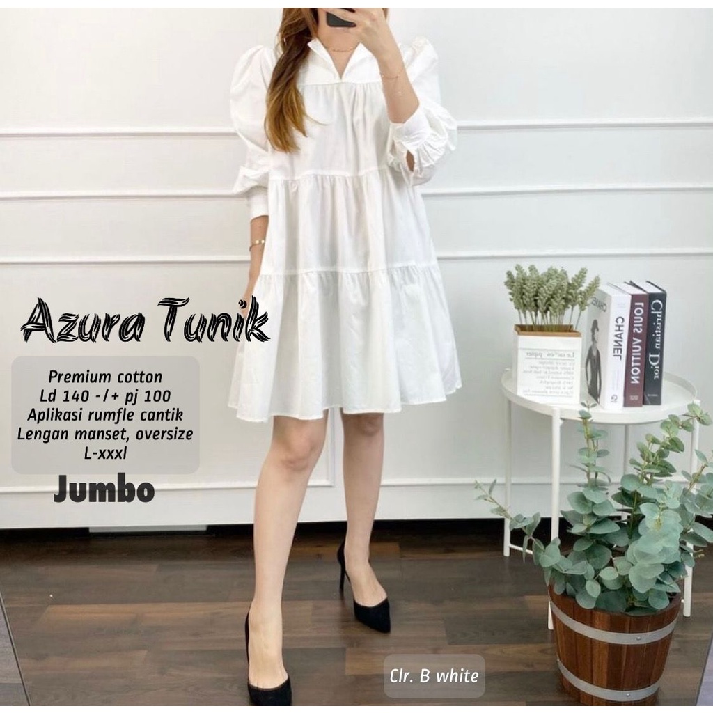 TUNIK JUMBO TERBARU MOTIF RUMFLE/ TUNIK JUMBO/ TUNIK MURAH TUNIK TERBARU/ TUNIK KEKINIAN/ AZURA TUNI