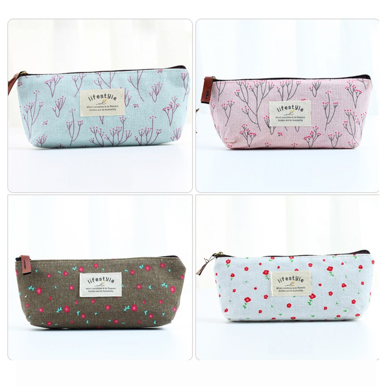 KOTAK PENSIL MOTIF BUNGA LUCU UNIK / KOTAK PULPEN / TEMPAT ALAT TULIS IMPORT TERMURAH BS-6